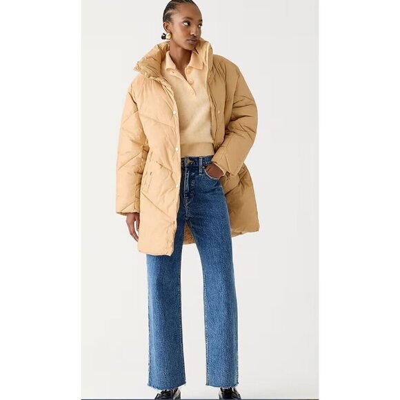 J.Crew Womens $248 Villa Puffer Coat Sand Castle Size S BV700